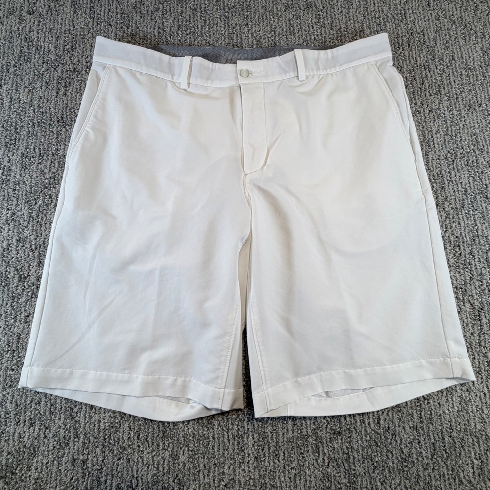 Nike Golf Shorts Mens 36 White Dri-FIT Standard Fit Flat Front 921753-100